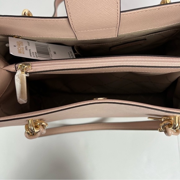 NWT MICHAEL Michael KORS Women’s Leather Tote Purse/Handbag Soft Pink Gold - Picture 10 of 16